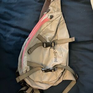Patagonia Gray and Pink Sling Backpack
